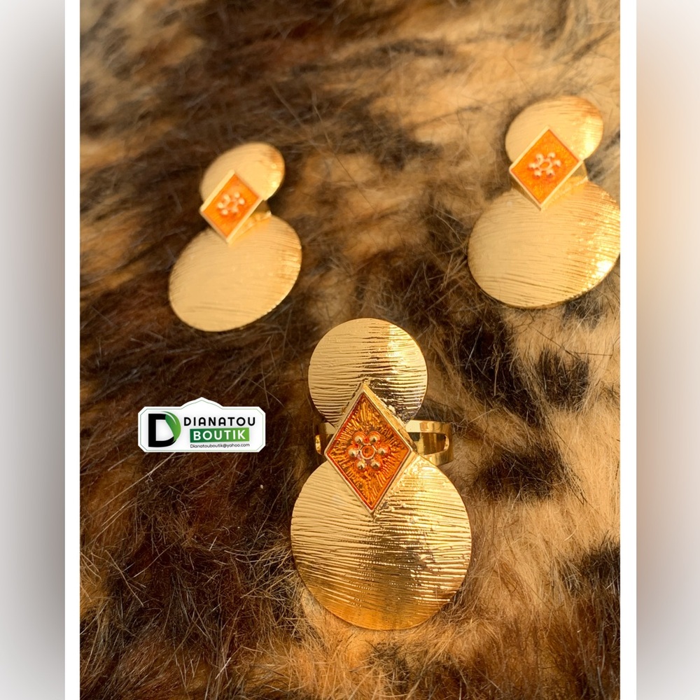 Baoulè Gold Plated Earrings and Ring Set